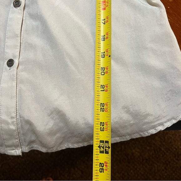 Sanctuary Cream Silk Blend Sheer Button Down Western Shirt Size Large Neutral - Picture 8 of 8